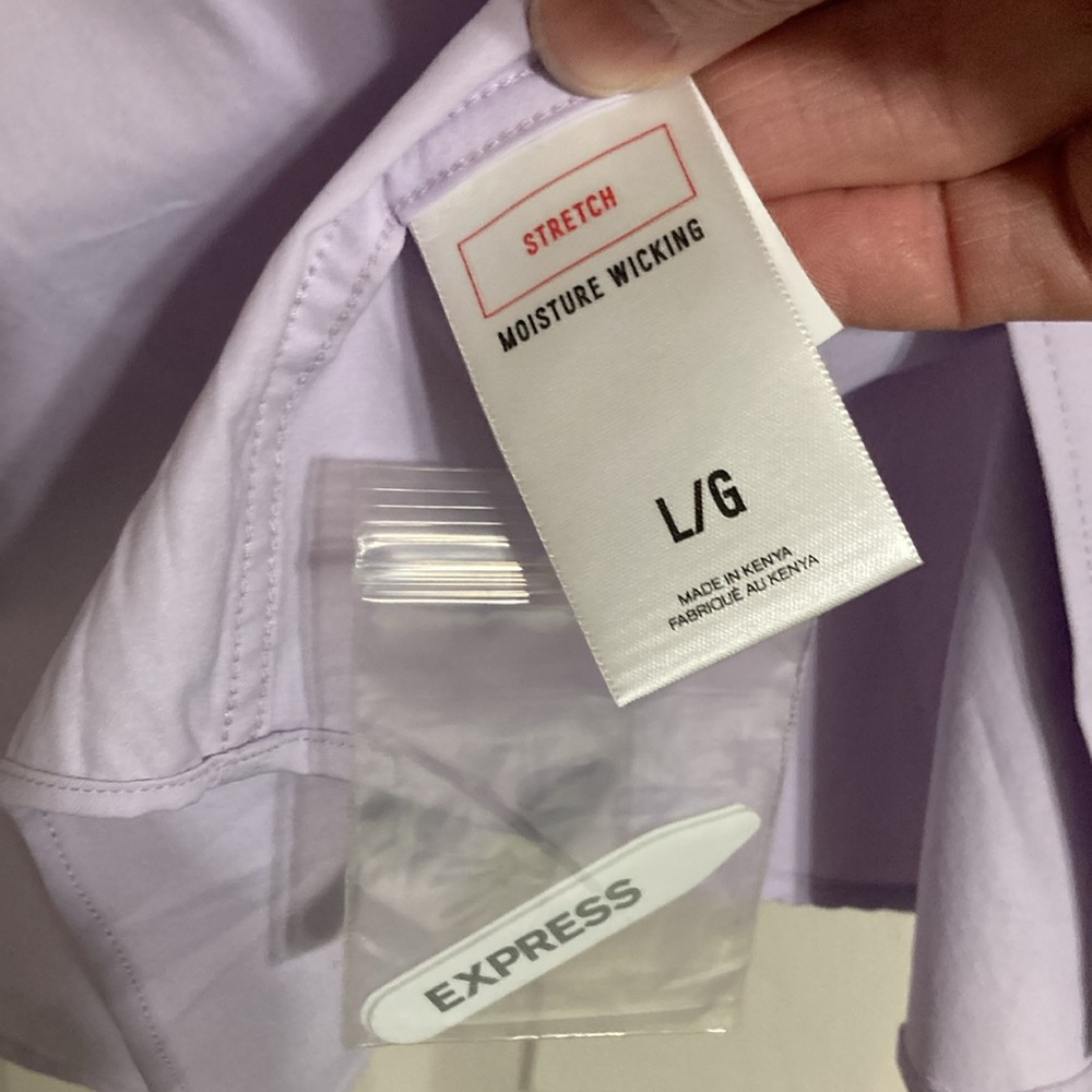 Express Lilac long sleeve dress shirt size large NWT - Picture 4 of 5